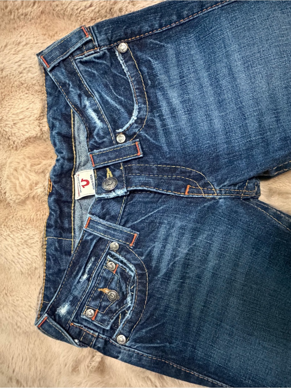 Authentic True Religion Dark Blue High-Rise Flare Jeans size 26 - Picture 11 of 16